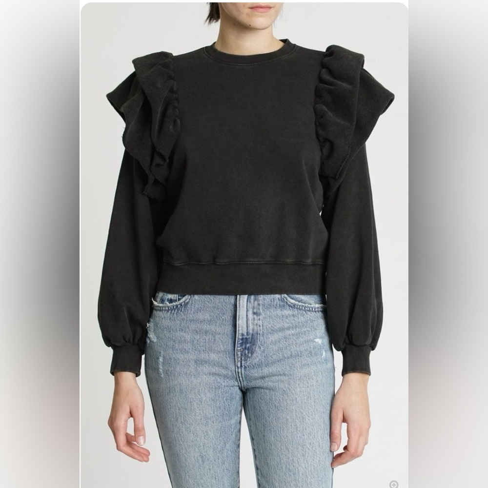 💥PRICE DROP💥 DYLAN RUFFLE SWEATSHIRT -BLACK SKY